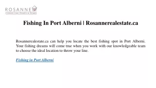 Fishing In Port Alberni Rosannerealestate.ca
