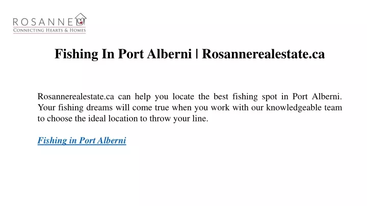fishing in port alberni rosannerealestate ca