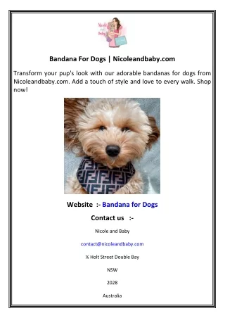 Bandana For Dogs   Nicoleandbaby.com