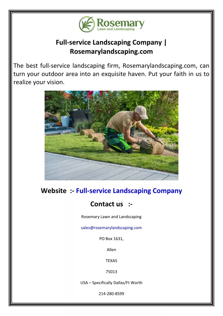 full service landscaping company