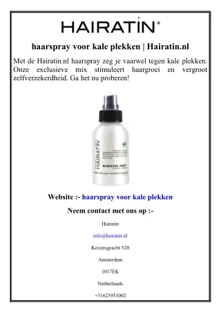 haarspray voor kale plekken  Hairatin.nl