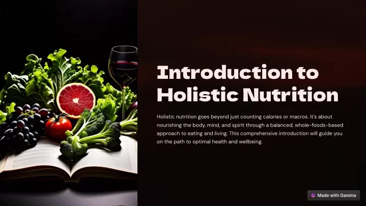 introduction to holistic nutrition