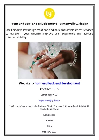 Front End Back End Development   Lemonyellow.design