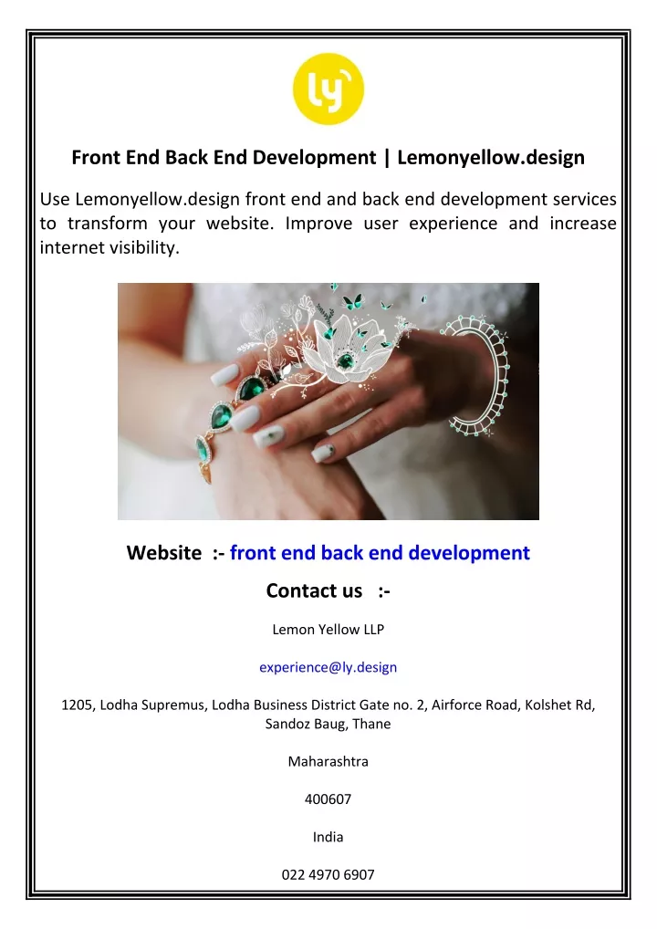 front end back end development lemonyellow design