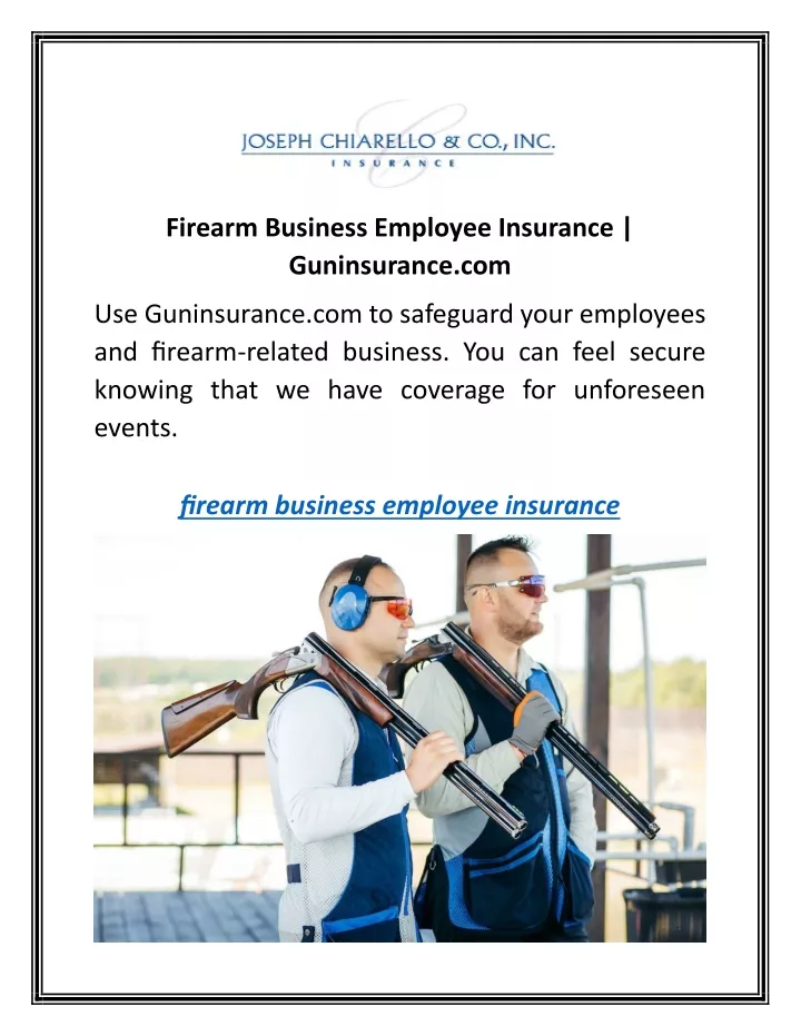 firearm business employee insurance guninsurance