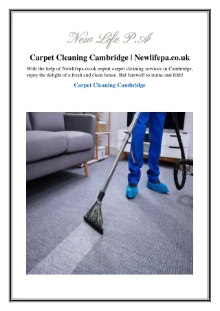 Carpet Cleaning Cambridge Newlifepa.co.uk