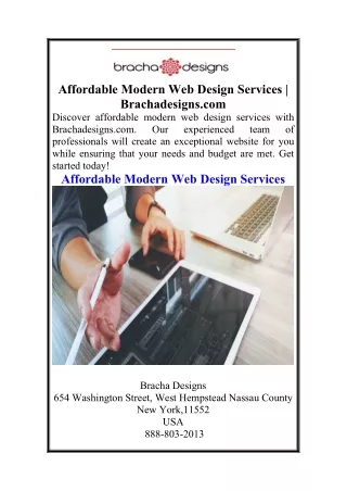 Affordable Modern Web Design Services  Brachadesigns.com