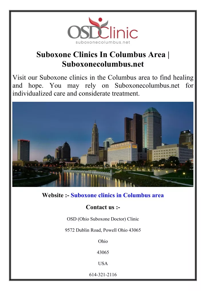 suboxone clinics in columbus area