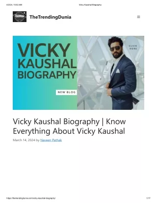 Vicky Kaushal Biography