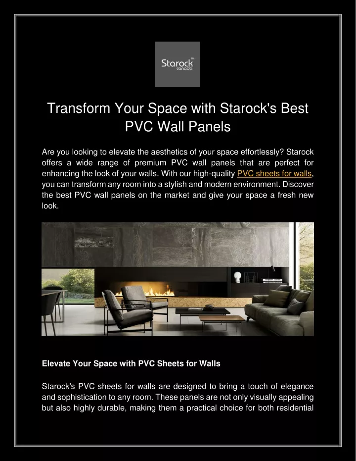 transform your space with starock s best pvc wall