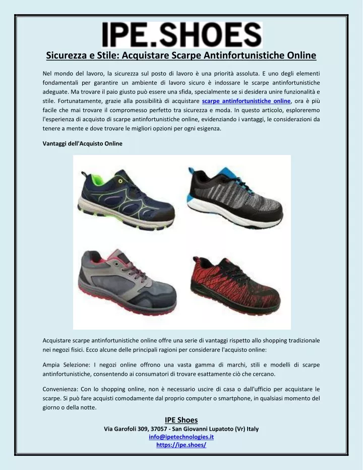 sicurezza e stile acquistare scarpe