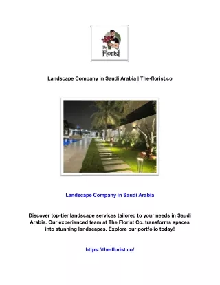 Landscape Company in Saudi Arabia | The-florist.co