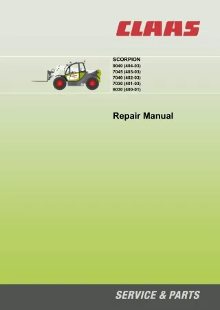 CLAAS SCORPION 9040 K05 Telehandler Service Repair Manual