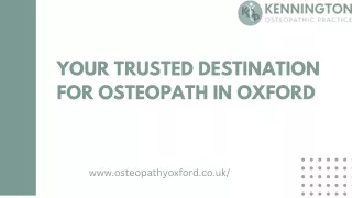 Your Trusted Destination for Osteopath in Oxford