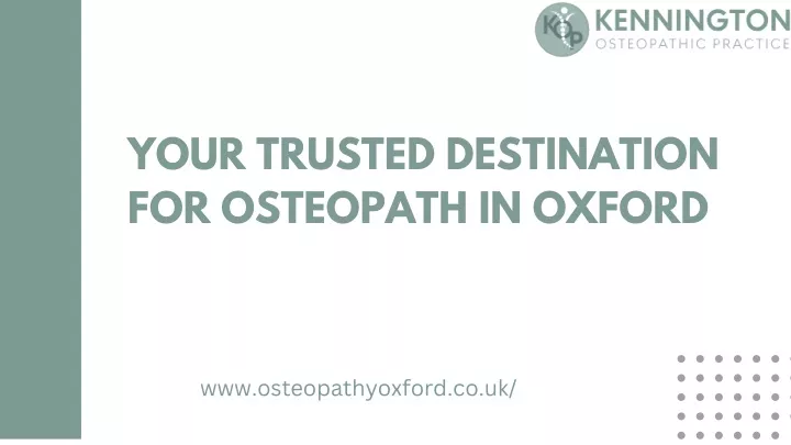 your trusted destination for osteopath in oxford