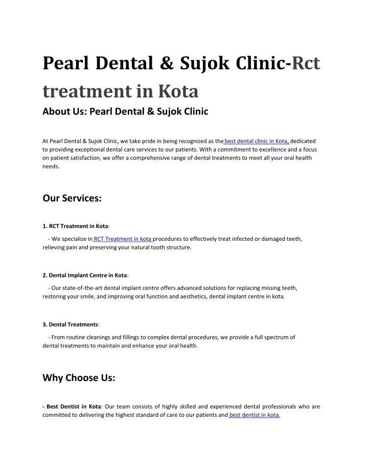 pearl dental sujok clinic rct treatment in kota