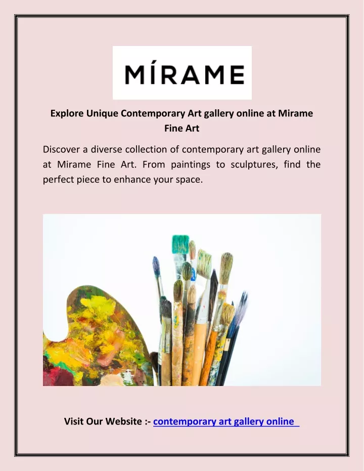 explore unique contemporary art gallery online