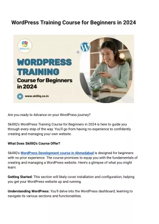 WordPress Training Institutes With SkillIQ