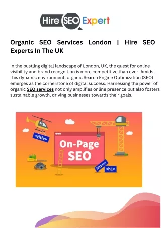 Organic SEO Services London  - Hire SEO Experts In The UK