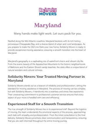 Moving Services Maryland