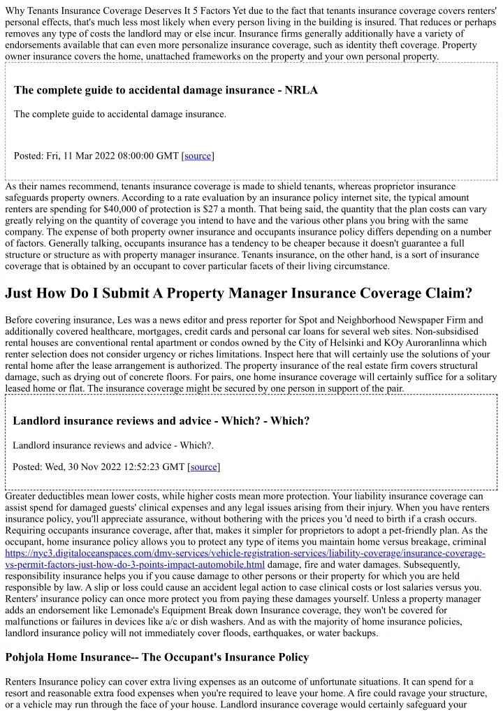 why tenants insurance coverage deserves