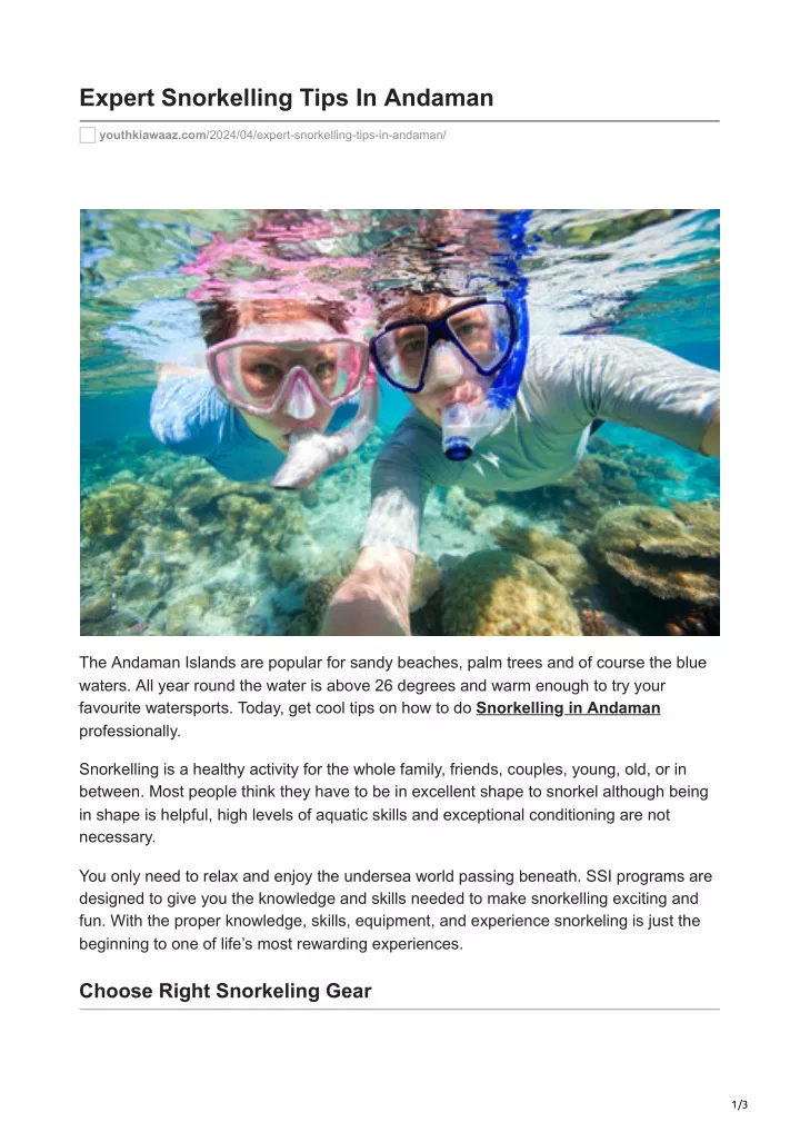 expert snorkelling tips in andaman