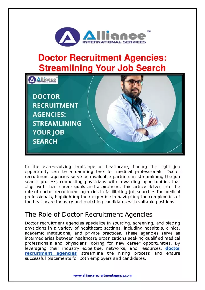 doctor recruitment agencies streamlining your