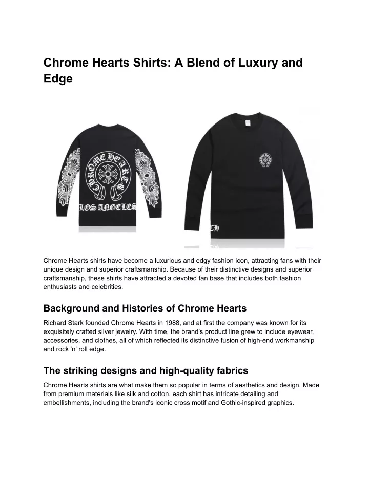 chrome hearts shirts a blend of luxury and edge