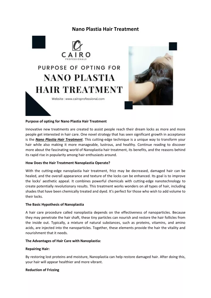 nano plastia hair treatment