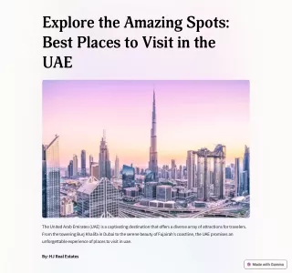 Find Best Places to Visit in UAE