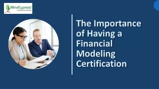 The Importance of Having a Financial Modeling Certification