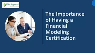 the importance of having a financial modeling certification