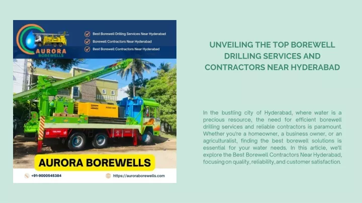 unveiling the top borewell drilling services
