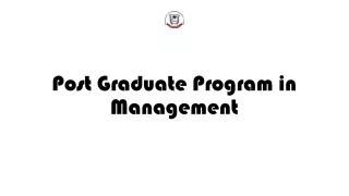 Post Graduate Program in Management