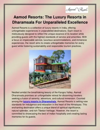 Luxury resorts in Dharamshala