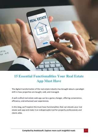 Essential Functionalities Your Real Estate Web App Must Have