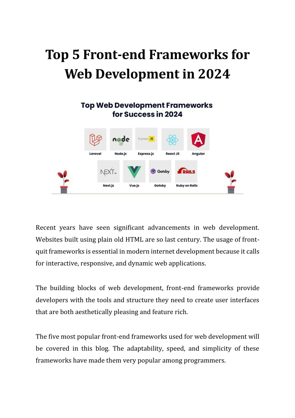 PPT - Top 5 Front-end Frameworks for Web Development in 2024 PowerPoint ...