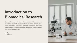 Biomedical Research For High School Students - Cactidu