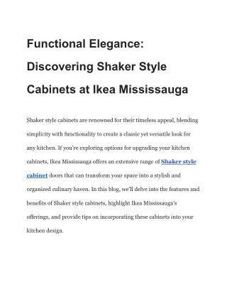 Functional Elegance_ Discovering Shaker Style Cabinets at Ikea Mississauga