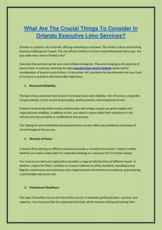 Orlando Executive Limo Services_