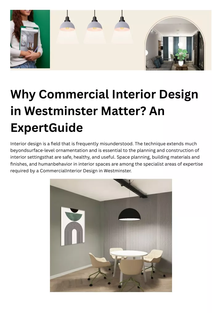 why commercial interior design in westminster