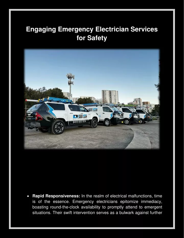engaging emergency electrician services for safety