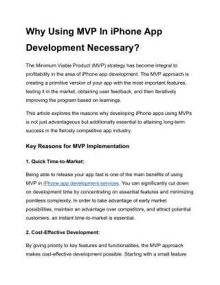 Why Using MVP In iPhone App Development Necessary