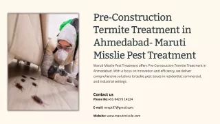 Pre-Construction Termite Treatment in Ahmedabad, Best Pre-Construction Termite T