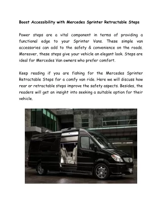 Boost Accessibility with Mercedes Sprinter Retractable Steps - Google Docs