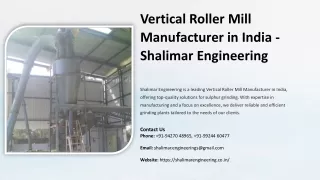 Vertical Roller Mill Manufacturer in India, Best Vertical Roller Mill Manufactur