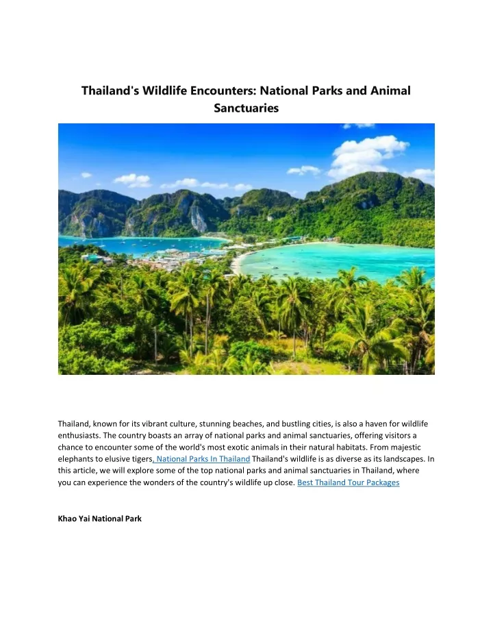 thailand s wildlife encounters national parks