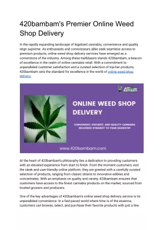 online weed shop delivery