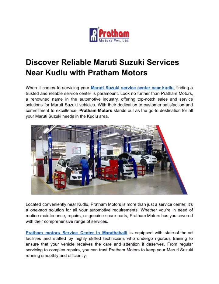 discover reliable maruti suzuki services near