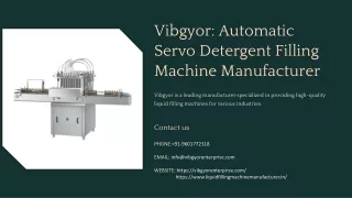 Automatic Servo Detergent Filling Machine Manufacturer, Best Automatic Servo Det